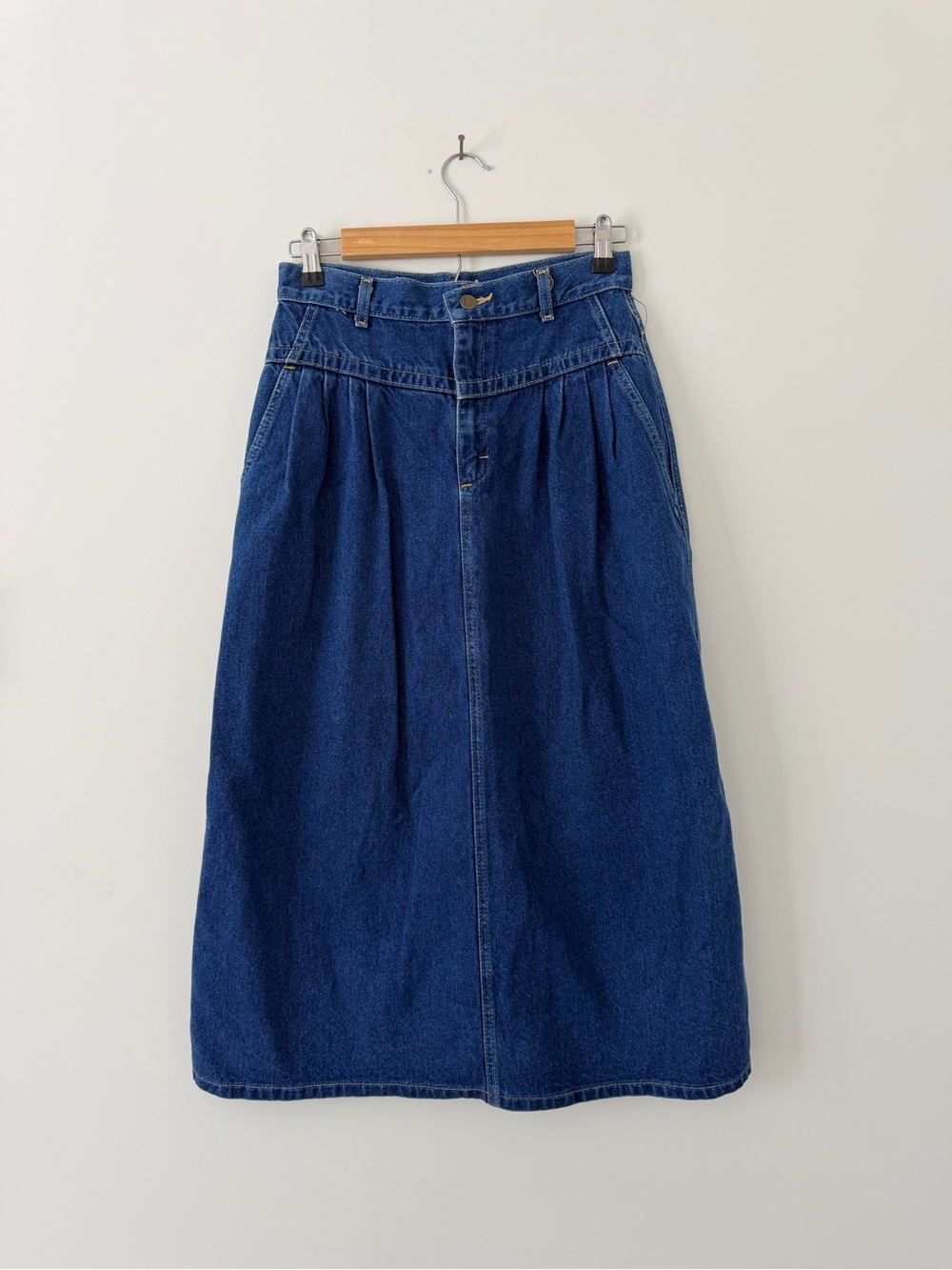 Vintage Lee High Waisted Denim Midi Skirt